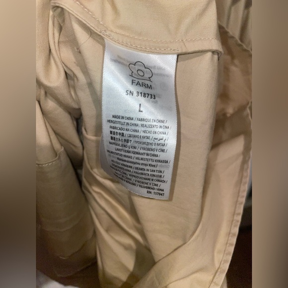 New! FARM Rio Beige Short Puff Sleeve Mini Dress 💛 Large NWOT - Picture 15 of 16